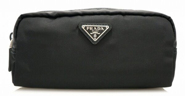 11662173 Prada Nylon Pouch Cosmetic Pouch Nero Black Silver