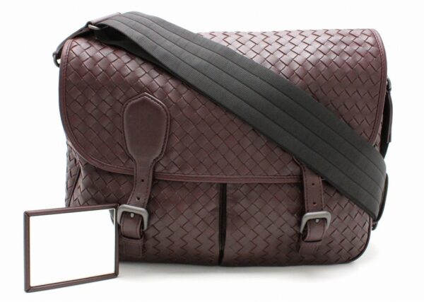 11662183 Bottega Veneta Intrecciato Gardena Messenger Bag Leather Purple Brown