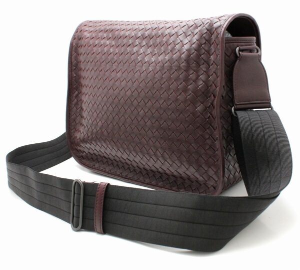 11662183 1 Bottega Veneta Intrecciato Gardena Messenger Bag Leather Purple Brown