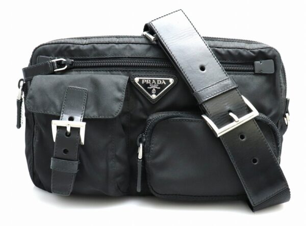 11662412 Prada Waist Bag Body Bag Nylon Leather Nero Black