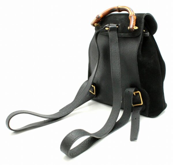 11670119 1 Gucci Bamboo Rucksack Suede Black