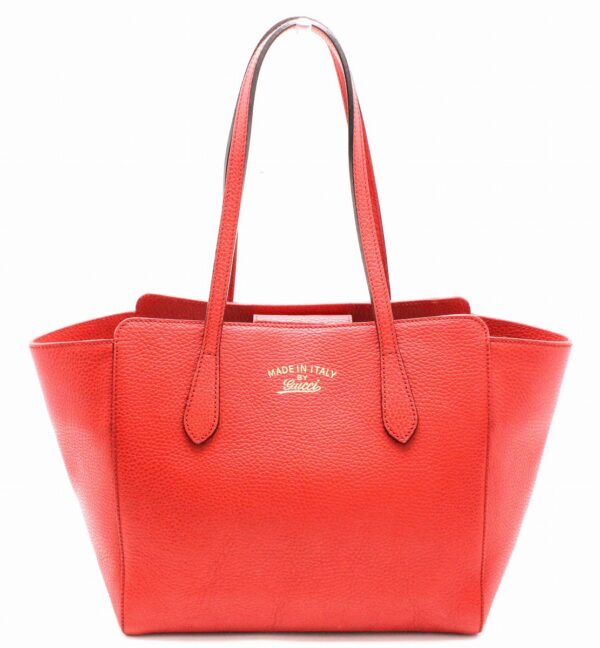 11670159 Gucci Swing Leather Tote Bag Red