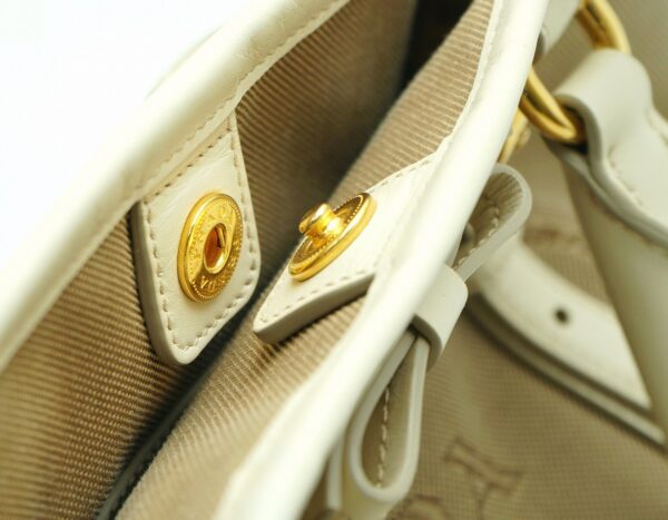 11670607 5 Prada Logo Jacquard Handbag 2WAY Shoulder Bag Khaki Beige Ivory