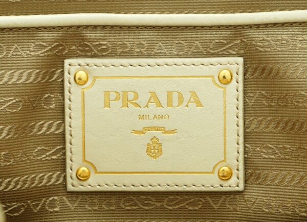 11670607 8 Prada Logo Jacquard Handbag 2WAY Shoulder Bag Khaki Beige Ivory