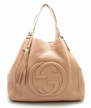 11670693 Gucci Handbag GG Canvas Leather Beige Pink Blue