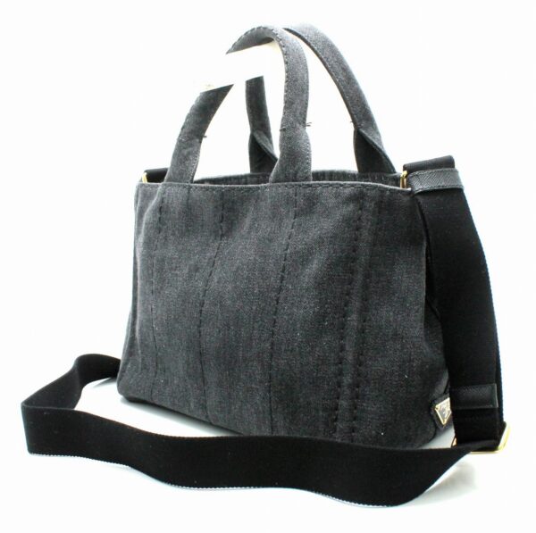 11670944 1 Prada Canapa Mini Tote Bag 2WAY Shoulder Bag Denim Black