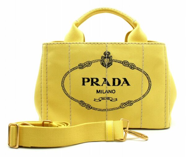 11670969 Prada Canapa Tote Bag 2WAY Shoulder Bag Girasole Yellow