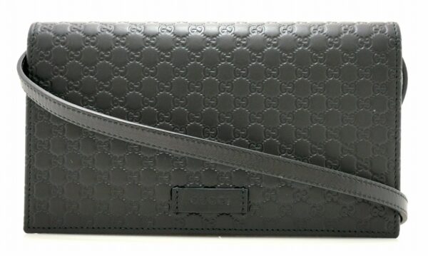 11671066 Gucci Guccisima Shoulder Wallet Black