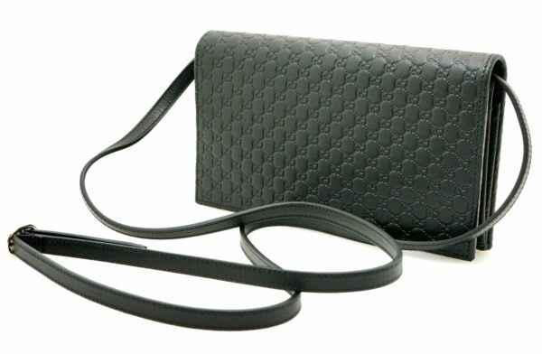 11671066 1 Gucci Guccisima Shoulder Wallet Black