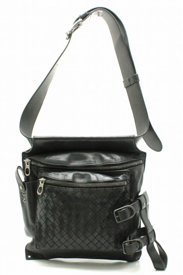 11671090 Bottega Veneta Intrecciato Waist Bag Leather Black