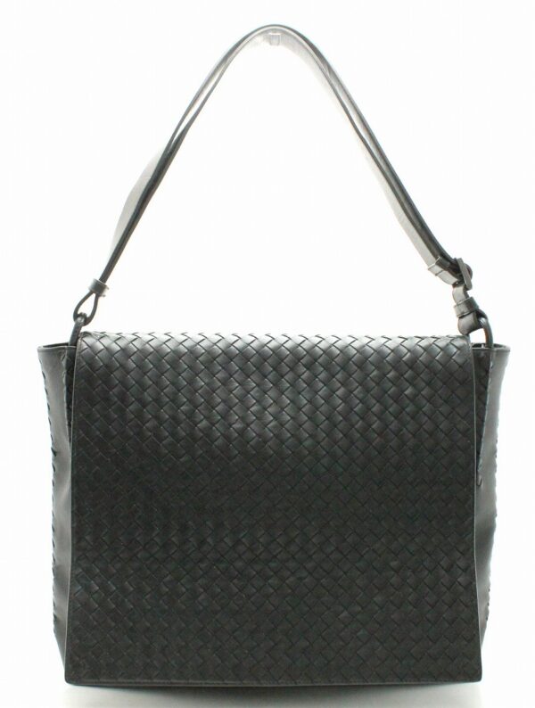 11671302 Bottega Veneta Intrecciato Messenger Bag Shoulder Bag Black