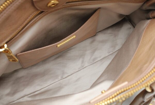 11671440 4 Miu Miu Handbag 2Way Shoulder Bag Leather Beige