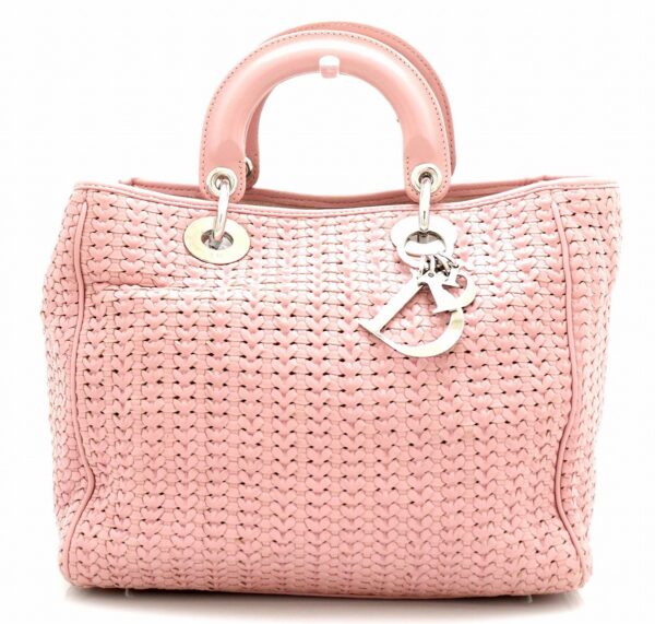 11671458 Christian Dior Intrecciato Lady Dior Handbag Leather Pink