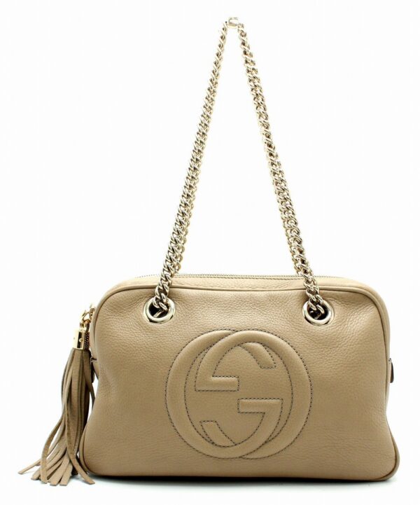 11671581 Gucci Soho Leather Shoulder Bag Beige