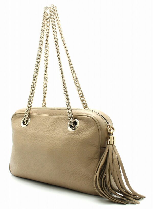 11671581 1 Gucci Soho Leather Shoulder Bag Beige