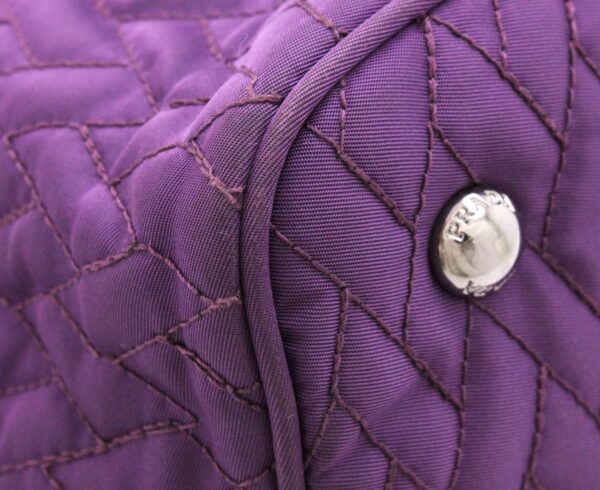 11671695 2 Prada Nylon Chain Shoulder 2WAY Tote Bag Violet Purple