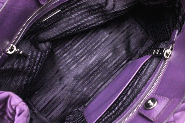 11671695 4 Prada Nylon Chain Shoulder 2WAY Tote Bag Violet Purple