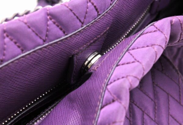 11671695 5 Prada Nylon Chain Shoulder 2WAY Tote Bag Violet Purple