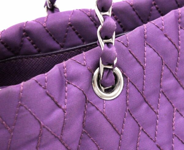 11671695 6 Prada Nylon Chain Shoulder 2WAY Tote Bag Violet Purple