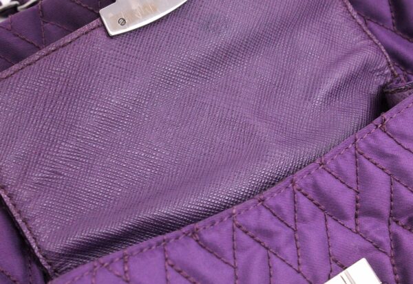 11671695 7 Prada Nylon Chain Shoulder 2WAY Tote Bag Violet Purple