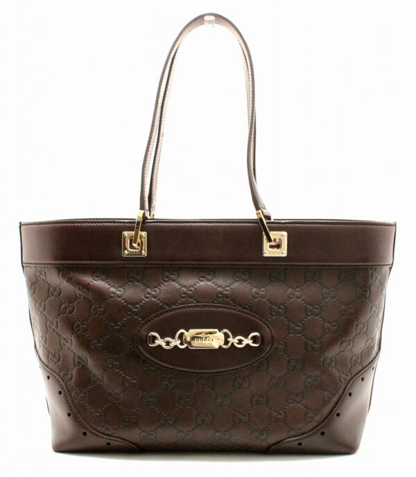 11680148 Gucci Guccisima Leather Tote Bag Brown