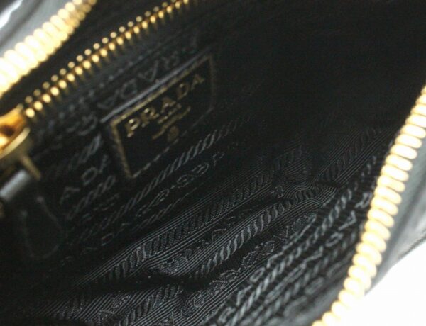 11680536 4 Prada Tessuto Oro 2WAY Shoulder Bag Nylon Leather Nero Black