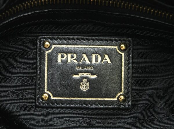 11680538 8 Prada Jacquard Drawstring Tote Bag Handbag Leather Black