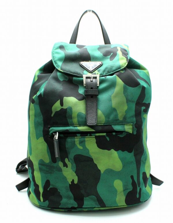 11680555 Prada Nylon Backpack Rucksack Camouflage Green