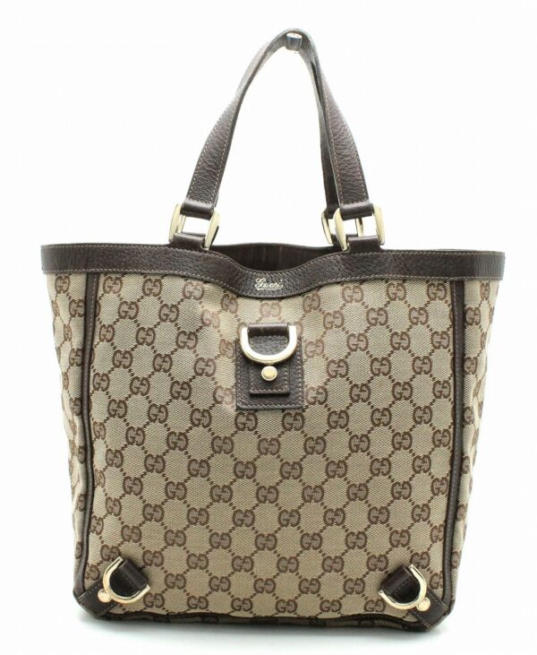 11680779 Gucci Abbey GG Canvas Tote Bag Brown