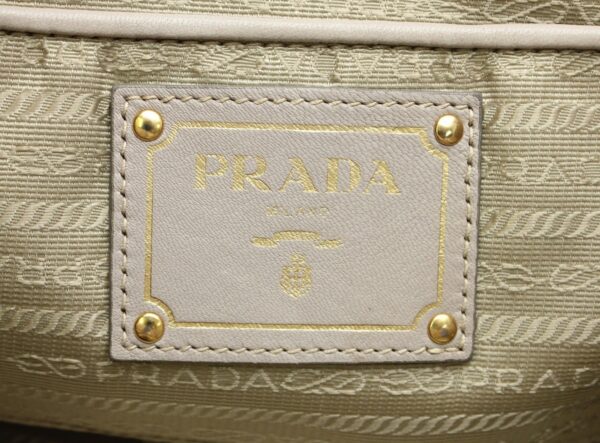 11681042 8 Prada 2WAY Handbag Shoulder Bag Nylon Leather Beige