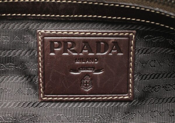 11681166 8 Prada Jacquard Shoulder Bag Canvas Khaki Brown