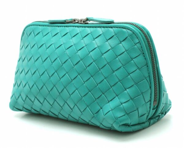 11681227 1 Bottega Veneta Intrecciato Pouch Accessory Case Blue Green