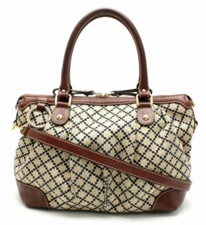 11681248 Celine Handbag Macadam Pattern Brown Simple