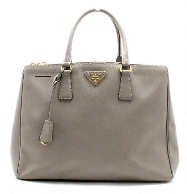 11681329 Prada Saffiano Lux Handbag Tote Bag Embossed Leather Argilla Taupe