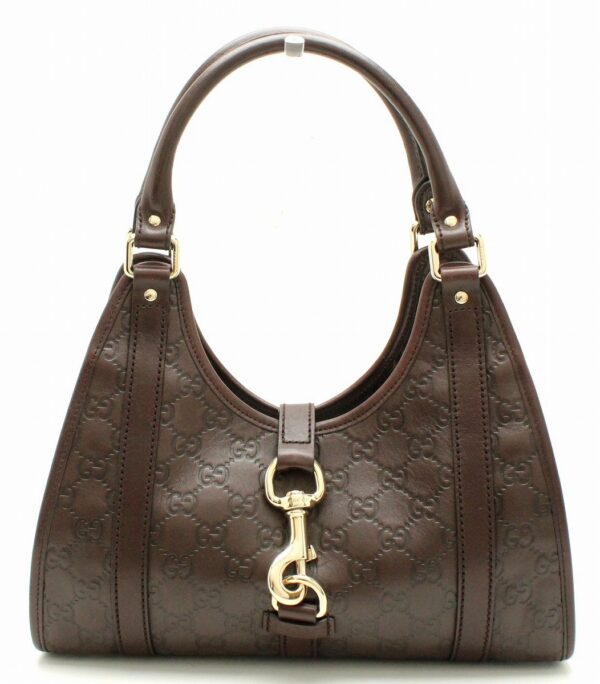 11681388 Gucci Sima Leather Shoulder Bag Brown