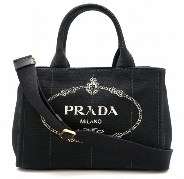 11681417 Prada Canapa Mini Tote Bag 2WAY Shoulder Bag Nero Black