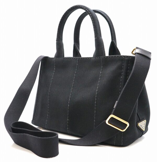 11681417 1 Prada Canapa Mini Tote Bag 2WAY Shoulder Bag Canvas Nero Black