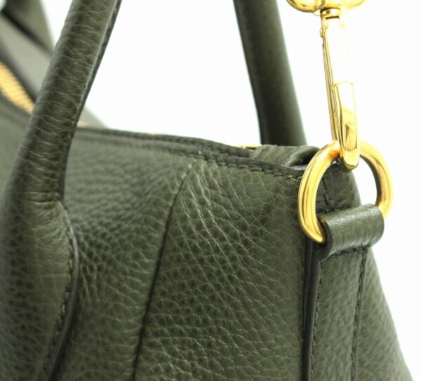 11681433 6 Prada Militare 2WAY Tote Bag Cowhide Calf Green