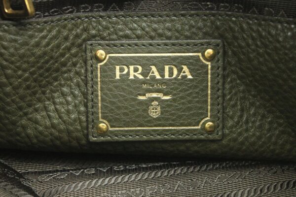 11681433 8 Prada Militare 2WAY Tote Bag Cowhide Calf Green