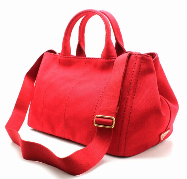 11681910 1 Prada Canapa 2WAY Tote Bag Denim Rosso Red