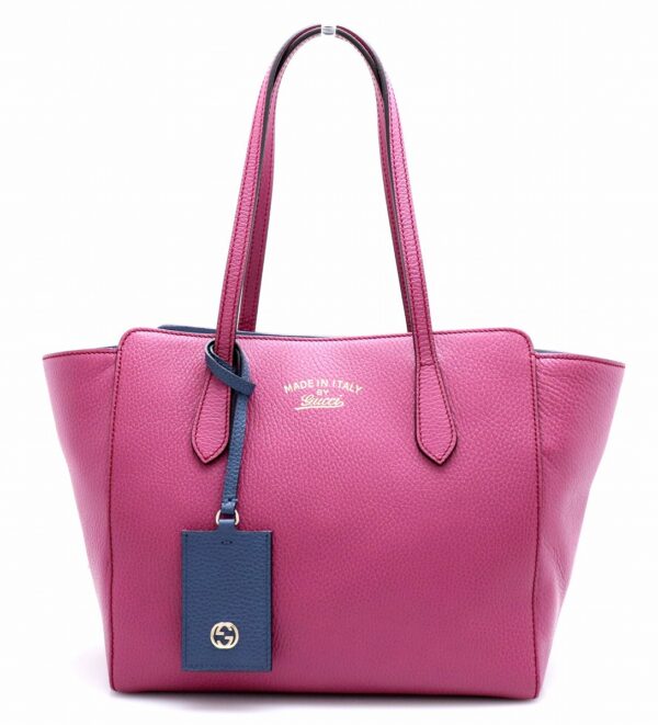 11690265 Gucci Swing Leather Tote Bag Purple