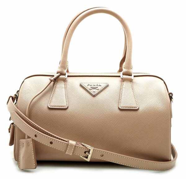 11690496 Prada Saffiano 2WAY Handbag Shoulder Bag Beige Pink