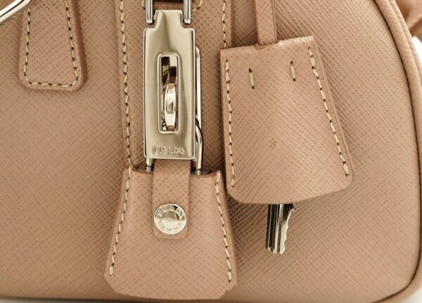 11690496 7 Prada Saffiano 2WAY Handbag Shoulder Bag Beige Pink