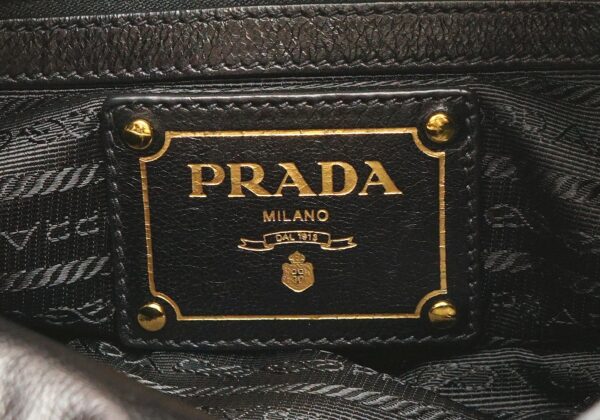 11690502 8 Prada Ribbon 2WAY Handbag Nylon Leather Nero Black