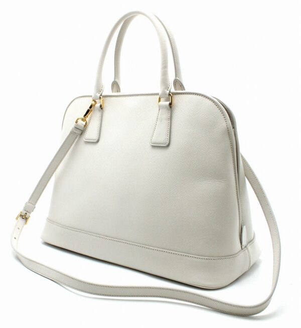 11690568 1 Prada Handbag Saffiano Lux Leather Off White