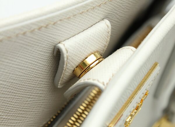 11690568 5 Prada Handbag Saffiano Lux Leather Off White