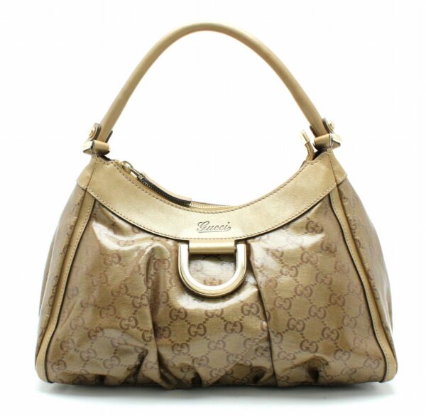 11690581 Gucci Patent Leather Handbag Beige