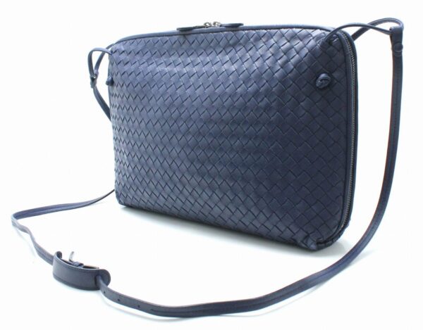 11690582 1 Bottega Veneta Intrecciato Shoulder Bag Leather Blue