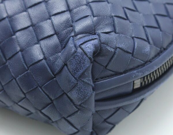 11690582 2 Bottega Veneta Intrecciato Shoulder Bag Leather Blue