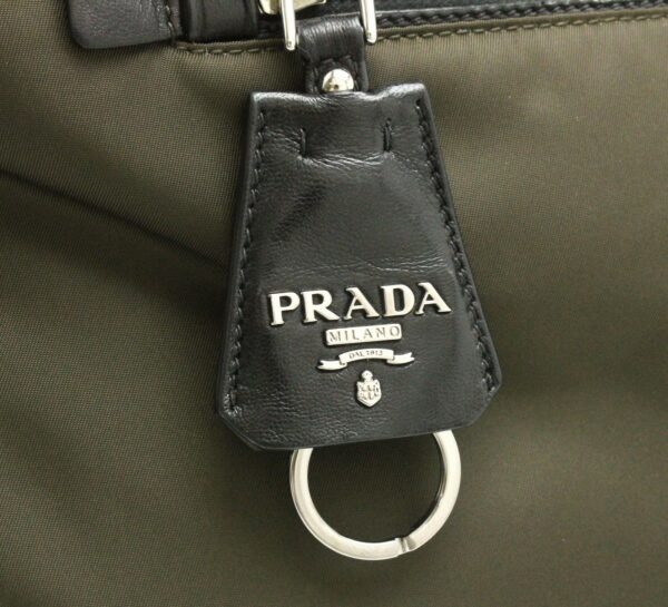 11690711 8 Prada 2WAY Reversible Shoulder Bag Nylon Leather Khaki Black